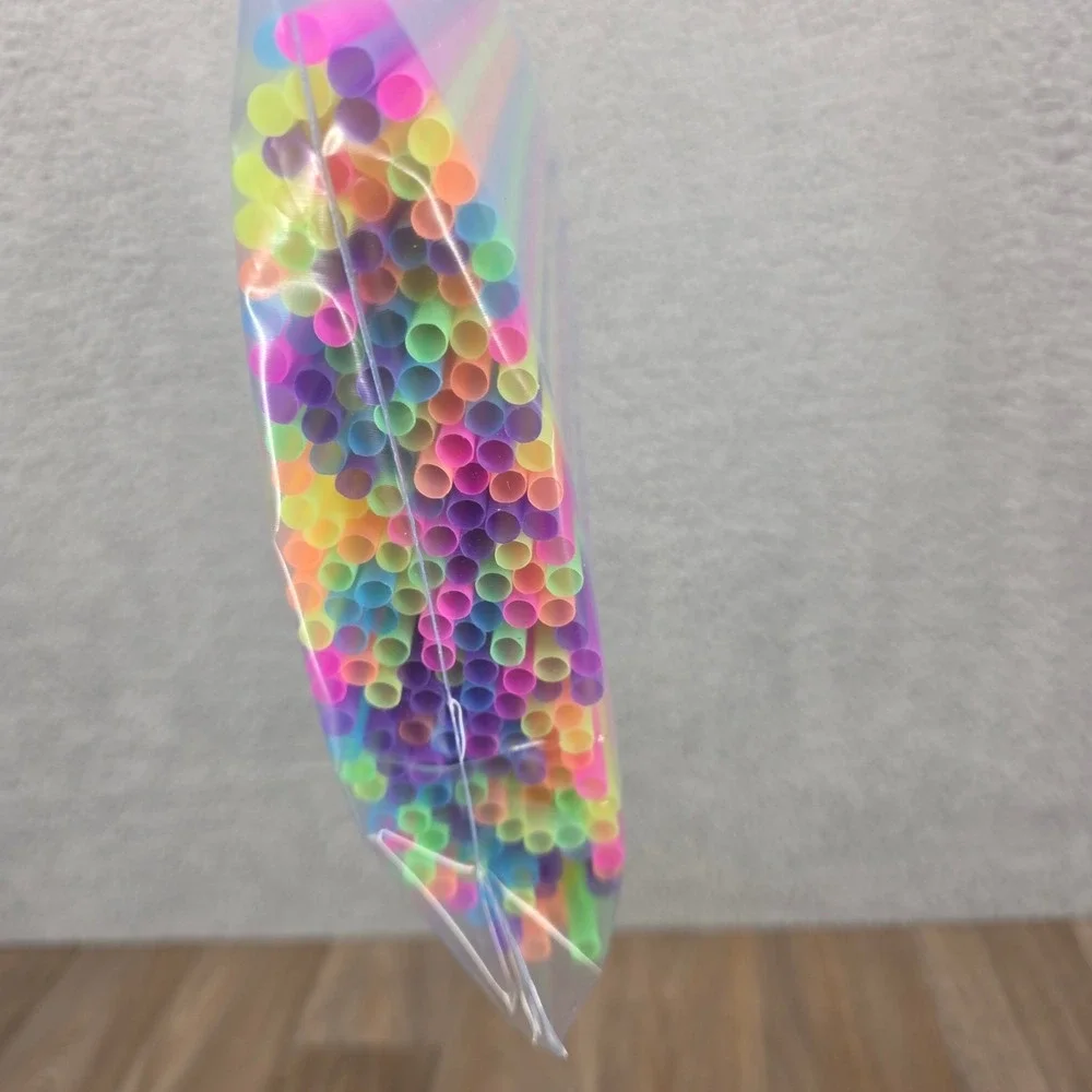 Neon Spoon‎ Straws Colorful Drinking Straws Bulk Lot of 200 Slushy Smoothie